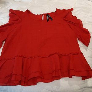 Liverpool Blouse Wide Ruffle Short Sleeve